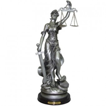 54258-1 dama da justica 21cm prata