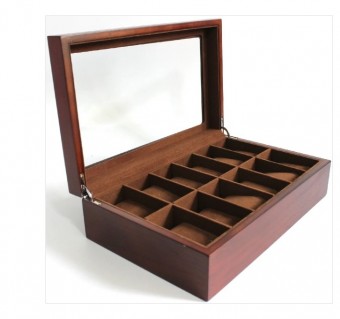 :AP123 CX DE MADEIRA MDF P/ACONDICIONAR 12 RELOGIOS PULSO