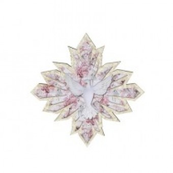 P18402 ENFEITE DE PAREDE ESPÍRITO SANTO DUPLO FLORAL 31X31