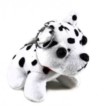 F1301443 chaveiro cachorro metal pelucia 10cm