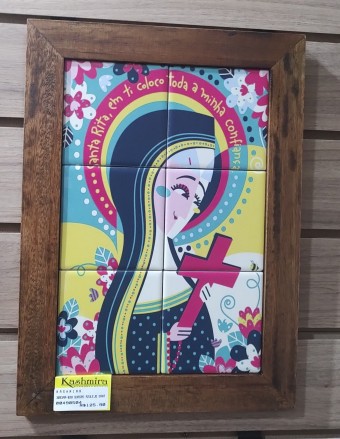 3093am-028 quadro azulejo santa rita 30x20cm