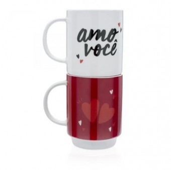LI2291 CANECAS EMPILHAVEIS AMOR E TUDO
