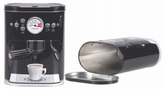 661002 LATA 3D MAQUINA DE CAFE PRETA GRANDE 16,9 X 10 X 2