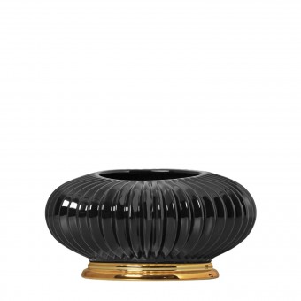 4287 CACHEPOT MED PRETO OURO