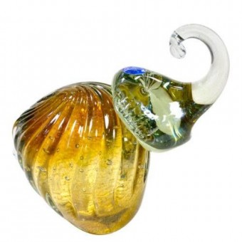 7056/01G ENFEITE DE MURANO ELEFANTE AMBAR 25X18 CM