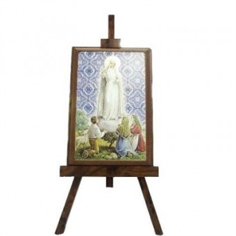 1075.1221.M41 QUADRO ITAL. COM CAVALETE FATIMA T:22,5X9CM