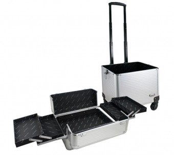 Bjh18659 maleta profissional 2 andares c/ rrodinhas de 360
