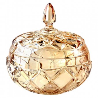 ZF0189 BOMBONIERE DE VIDRO AMBAR