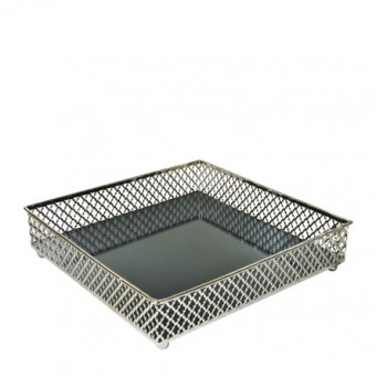CG-009-100 BANDEJA METAL PRATA LAYERS ESPELHADA 21X05 CM