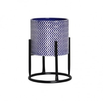 6367 CACHEPOT PLISSAM MED AZUL