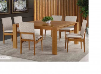 7450 - Mesa Iracema tampo madeira 150 X 150 cm
