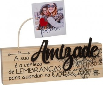 P18842 MADEIRINHA CRU PORTA RECADO A SUA AMIZADE CERTEZA...15X22X3