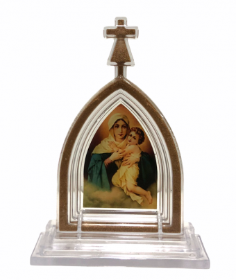 AR665 CAPELINHA ACRILICA MAE RAINHA C/ BASE 12 CM