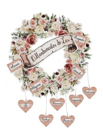 P17872 GUIRLANDA 10 MANDAMENTOS...FLORAL 33X35