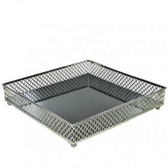 CG-009-101 BANDEJA METAL PRATA LAYERS ESPELHADA 25X05 CM