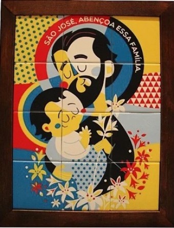 3093AG-039 QUADRO AZULEJO SÃO JOSÉ 30CMX40CM