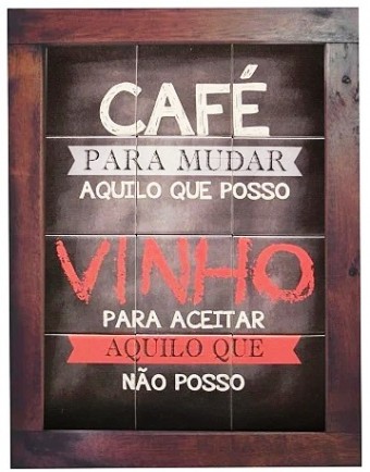 3093AM-036 QUADRO AZULEJO CAFÉ E VINHO 30x20cm