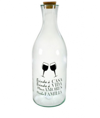 4007 GARRAFAO DE VIDRO P/ A NOVA SAFRA 16X16X50 CM