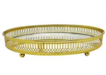 394051 BANDEJA 4,5CM DOURADA