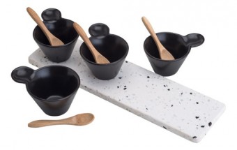 7550 CJ BANDEJA DE MARMORE C/MOLHEIRAS E 4 COLHERES