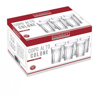 CPLG-008 JG COPOS DE VIDRO ALTO COLONE 250 ML 06 PCS
