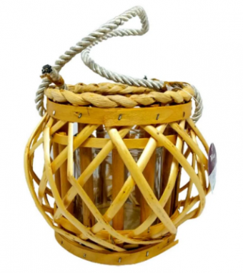 Ded06002 lanterna 16x14cm baulado alca madeira