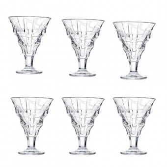 24054 Jogo de 6 tacas para sorvete Gelatto Freddo em cristal ecologico 220ml A12,5cm transparente