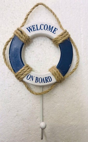 GR-1682 - SUPORTE DE PLASTICO PARA PAREDE, COM DECORACAO NAUTICA - MATERIAL: PLASTICO PVC