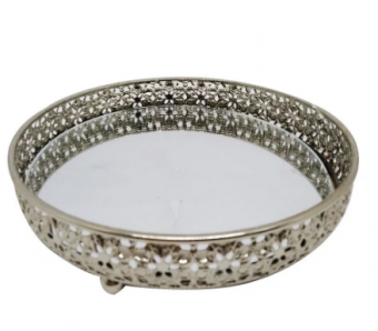 394070 BANDEJA 4CM PRATA