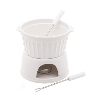 2821 APARELHO DE FONDUE DE PORCELANA 4PC CLASSIC BRANCO 400ml