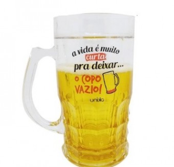 1016 CANECA CHOPP GEL 400ML A VIDA E MUITO CURTA