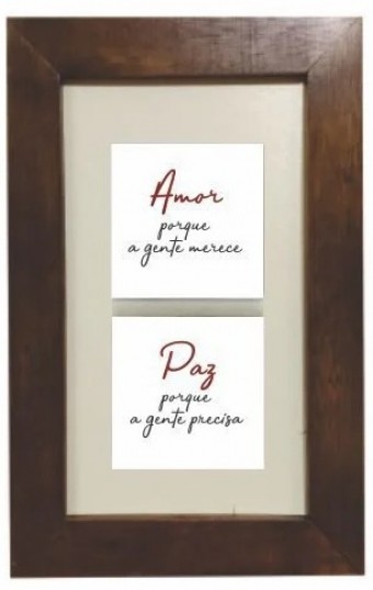 3002M-011 QUADRO DEC MADEIRA C/2 AZ AMOR E PAZ 18,5X31,5CM