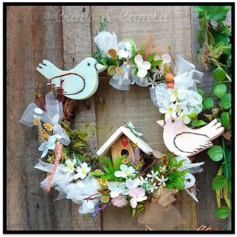 7718 guirlanda casinha passarinhos e flores