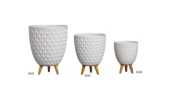6222 CACHEPOT VOLUTA GRD BCO