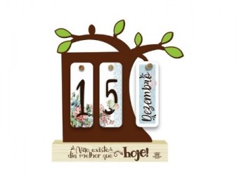 P19678 calendário permanente galho não existe dia melhor que hoje 23,5x20