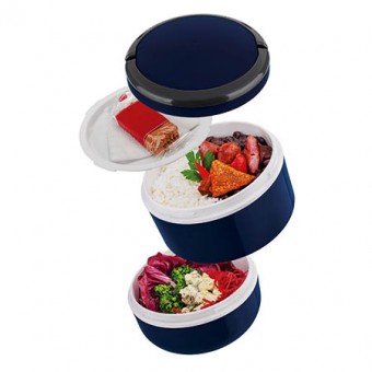 Lb4052-az marmita lunch box para microondas dupla azul