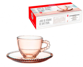 Jgxc-043ab jg xicaras vidro p/ cafe pearl ambar 90 ml 12 pcs