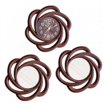 XYM3060Y RELOGIO DE PAREDE C/ 2 ESPELHOS SORTIDOS 25 CM