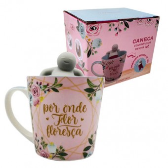 10023563 CANECA C/ INFUSOR DE CHA FLORESCA 350 ML