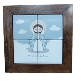 3094AP-041 QUADRO AZ. P- N. SRA DAS GRACAS 20CMX20CM