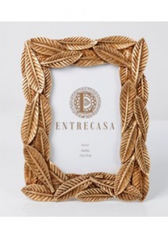 21365 PORTA RETRATO RESINA DET FOLHAS 16,3X21X1,5C