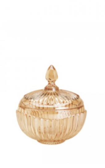 10976 POTICHE DE CRISTAL AMBAR ELISABETH 10,5X12,5CM