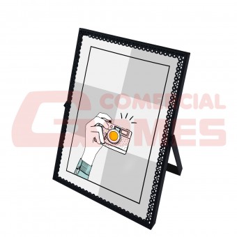 LMT9066 P.RETRATO 15X20CM FERRO RENDA PRETO