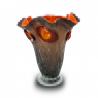 83 Vaso Decorativo Nakine Vidro Marrom Laranja 25X21X21