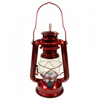 CG-003-005 LAMPIAO VERMELHO C/ LUZ LED COR QUENTE 24,5 CM