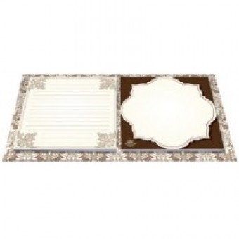 C150 KIT C/2 BLOCOS COM BASE FLORAL MARROM 32X17