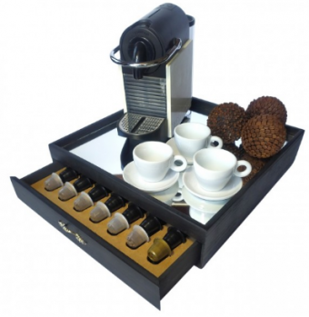 17684 CAIXA PARA MAQUINA E CAPSULAS NESPRESSO G PRETO LUXO