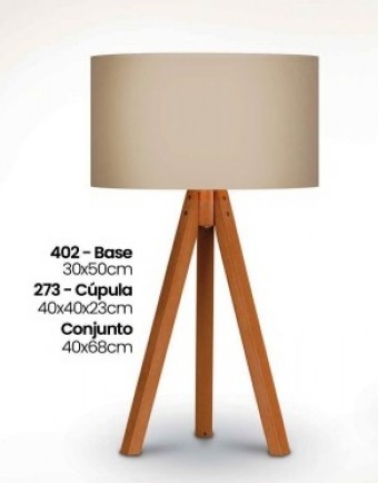 402 IMB ABAJUR TRIPE M IMBUIA CUP TEC BEGE