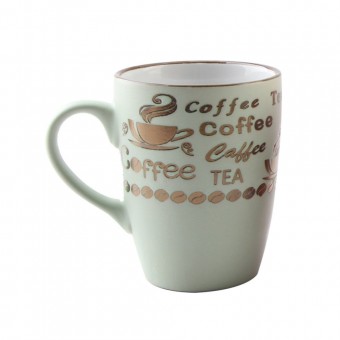 26498 CANECA PORCELANA VINTAGE LETTERS VERDE 350ml