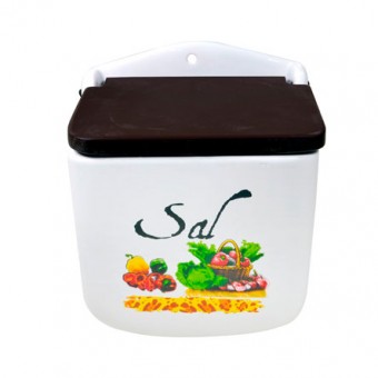 1297 SALEIRO DECORACAO LEGUMES C/ TAMPA DE MADEIRA 12X11X13 CM